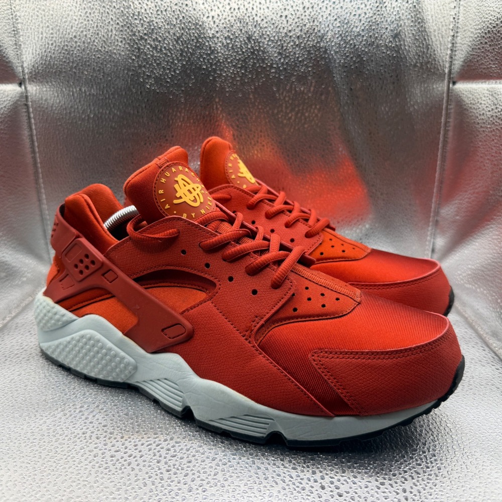 Size 12 Nike Air Huarache Run Womens Cinnabar Red Excellent 634835-600 Sneakers